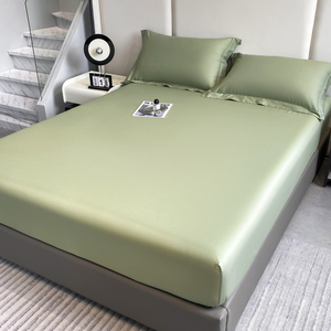 Draps de lit d'hôtel de luxe avec logo personnalisé, taille Queen, 200TC, coton, drap-housse avec bande élastique, écologique - Product Image 2