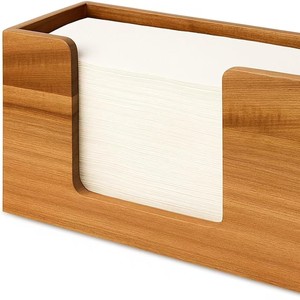 Boîte à mouchoirs en bois massif, organisateur moderne, support de rangement pour salle de bain, cuisine, bureau - Product Image 3