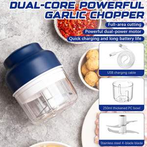 Hachoir manuel multifonctionnel personnalisable pour ail, légumes et aliments, en plastique ou en verre, à pression manuelle - Product Image 2