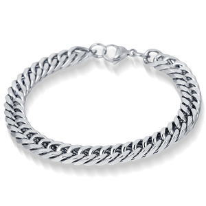 Pulsera Cubana de Acero de Titanio de 9 mm, Estilo Urbano para Hombre, Joyería Hip Hop - Product Image 1
