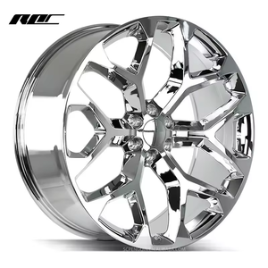 Rines Cromados con Diseño de Copo de Nieve de 20, 22, 24 y 26 Pulgadas, 6x139.7, <span class=keywords><strong>para</strong></span> Chevrolet Silverado 1500, GMC Denali, Cadillac Escalade - Product Image 1