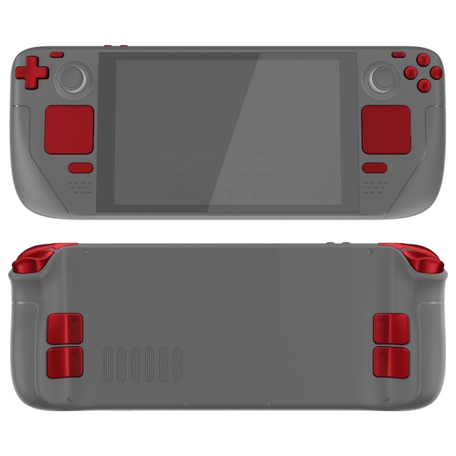 EXtremeRate Custom Scarlet Red Replacement Full Set Buttons for Steam Deck LCD Handheld Console