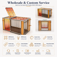 Cage pour chien en profilé aluminium, panneaux en acrylique transparent et en bois écologique, porte verrouillable, cage pour animaux de compagnie sur mesure
