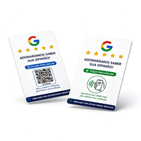 Carte NFC Google Review en portugais, PVC CR80, avec code QR, pour la demande de commentaires numériques, outil portable de collecte de commentaires professionnels