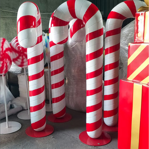 Décoration géante de Noël en forme de canne à sucre de 165 cm, qualité commerciale, en fibre de verre, pour affichage en centre commercial, thème Candyland - Product Image 2