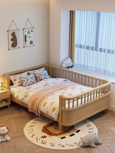 <span class=keywords><strong>Letto</strong></span> <span class=keywords><strong>singolo</strong></span> moderno in legno massello per bambine, con recinzione a tre lati, sponda di protezione per bambini, <span class=keywords><strong>letto</strong></span> ampio e allargato per camera da <span class=keywords><strong>letto</strong></span> - Product Image 5