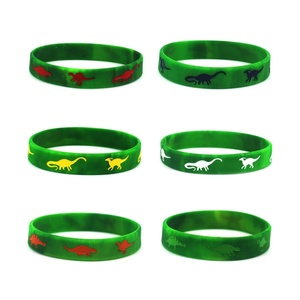 Chinese Factory Custom Jurassic World Embossed Silicone Wristband Kids Dinosaur School Activity <b>Present</b> Silicone Bracelet - Product Image 3