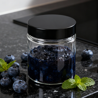 Bouteille en verre de 100 ml avec couvercle à vis, récipient en verre transparent pour aliments, épices, confiture, miel, bouteille personnalisée givrée