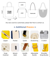 Sac fourre-tout en toile de coton naturel, plusieurs tailles - Sac de courses réutilisable et écologique avec poignée rembourrée pour les commandes en gros