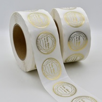 Autocollant transparent en vinyle personnalisé avec logo en feuille d'or pour étiquettes de produits