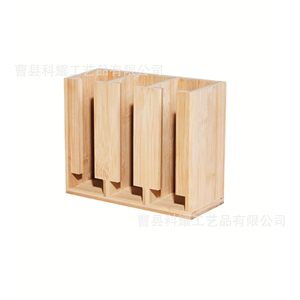 Bamboo <b>Sauce</b> Packet Holder 4-7 Compartments Rectangle Wall Mounted Easy To Clean Storage Rack For Kitchen - Product Image 5