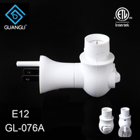 Support de lampe enfichable Guangli 076A, style américain, en PBT, pour lampe de nuit à sel, avec prise E12, certifié ETL