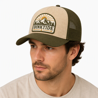 Casquette Trucker en Daim à Visière Courbe avec Patch 3D Personnalisé pour Randonnée en Plein Air