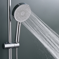 Ensemble de colonne de douche thermostatique moderne Corps de robinet de salle de bain en laiton chromé avec sortie cascade Mélangeur de mode OEM