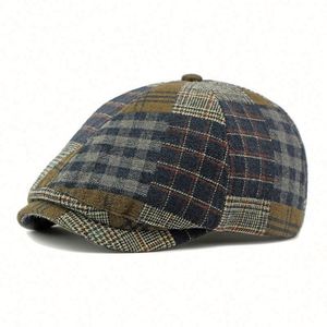 Wholesale Vintage 6 Panels Unisex Newsboy <b>Caps</b> Polyester/Cotton Custom Gatsby <b>Flat</b> <b>Cap</b> - Product Image 5