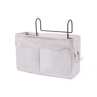 Organisateur de lit suspendu en tissu pliable en polyester pour chambre à coucher, sac de rangement pour téléphone et collations pour étudiants, type crochet
