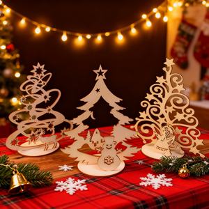 Albero di Natale in Legno Puro con Design Facile da Riporre e Struttura Resistente, Perfetto <span class=keywords><strong>per</strong></span> Appartamenti - Product Image 2