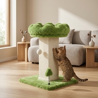 Griffoir pour chat de 40 cm de haut, colonne en corde avec nid en peluche et balles suspendues pour chats d'intérieur OEM/ODM Solide