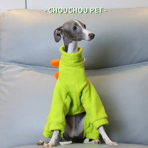 Pakaian anjing dinosaurus kaki empat bulu tebal musim dingin pakaian anak anjing anjing Italia <span class=keywords><strong>Greyhound</strong></span> Whitbit Solid untuk kucing - Product Image 5
