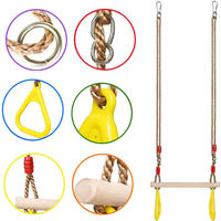 Barre de trapèze avec anneaux en plastique, jouets suspendus pour aire de jeux, kit de barres avec anneaux de gymnastique pour enfants