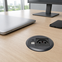 Unité de câblage de table personnalisée avec prise brésilienne et chargement USB pour mobilier de bureau commercial