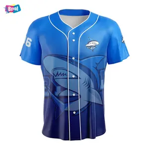 Uniformes de beisebol byval, uniformes de beisebol personalizados com botão completo, jogos de faculdade, atacado, impressão de subolmação, camisola de beisebol