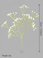 Vente en gros de tiges de gypsophile artificielle moderne, 63 cm, 108 têtes, 4 branches, toucher réel, EVA, gypsophile dense, décoration pour la maison et les mariages