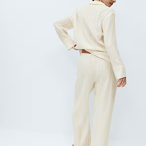 Wholesale Women's 100% Cotton Pajamas Solid Color Bamboo Sleepwear Breathable and Soft Casual Style Plus Size Sleepwear set - Product Image 2