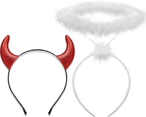 White Angel Halo Headband Feathered Halo <strong>Halloween</strong> Headband Angel Costume <strong>Accessory</strong> for <strong>adult</strong> and kids Cosplay Party Supplies - Product Image 1