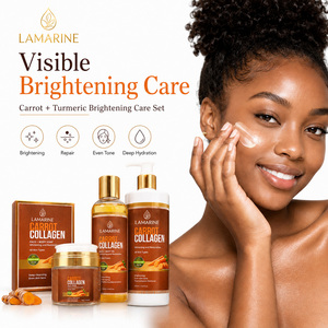 Conjunto de Creme e Sérum Facial Clareador com Colágeno, Vitamina C e Ácido Hialurônico de Cenoura e Cúrcuma para Adultos Unissex - Marca Própria - Product Image 1