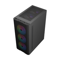 Casing PC Gaming ATX Mid Tower Kabinet Gamer OEM Casing Komputer Transparan dengan Panel Depan Mesh