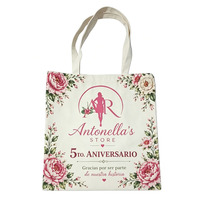 Créez votre propre Logo avec motif de lettres, sacs à main en tissu Calico écologique et Durable pour femmes, sac d'épicerie en coton