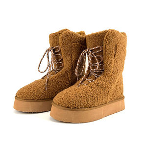 Bottes fourrées d'hiver respirantes à semelle épaisse et semelle crantée, doublées de shearling, plates, pour la neige et le froid, idéales pour l'automne et le <span class=keywords><strong>ski</strong></span>. - Product Image 2