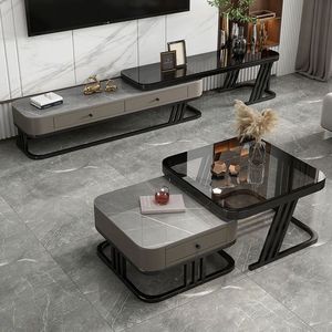 Sang trọng vàng và trắng Bàn cà phê và TV đứng Set Modular cắt phòng khách đồ nội thất Set - Product Image 3