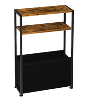 Table d'appoint moderne multifonction à 3 niveaux, table de chevet en métal avec panier de rangement, mobilier écologique pour la chambre à coucher, le salon
