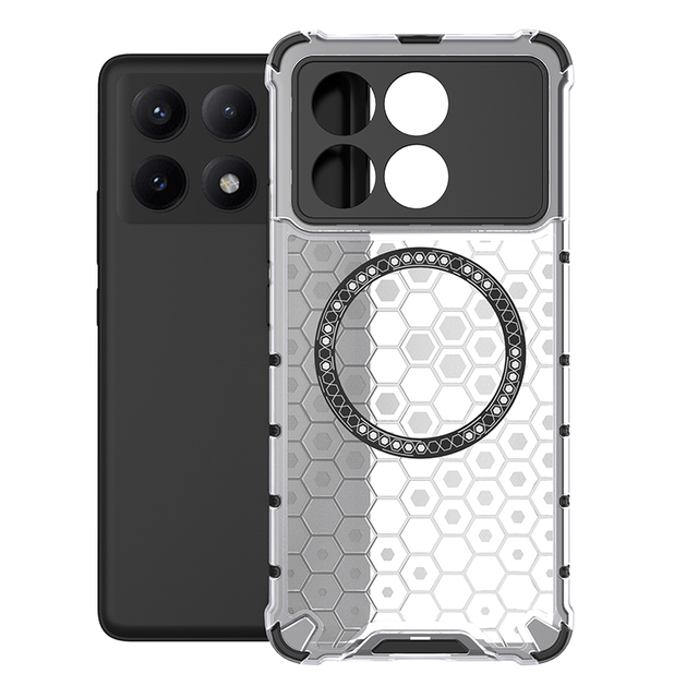 For Redmi K70 K60 Note13Pro Mobile Phone Cases Honeycomb Magnetic Four-Corner Anti-Fall Durable and Lightweight Protections