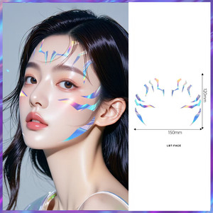 Halloween Temporary <b>Tattoo</b> Sticker Heat Transfer <b>Paper</b> Decal for Cosplay Dance Face Prop Party Event Festival Supply Use - Product Image 1