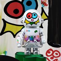 POPMART MEGA SPACE MOLLY 400% JON BURGERMAN SPACE CADETS PVC Figurines d'action d'anime, poupées, décoration d'intérieur, boîtes mystère, présentoir