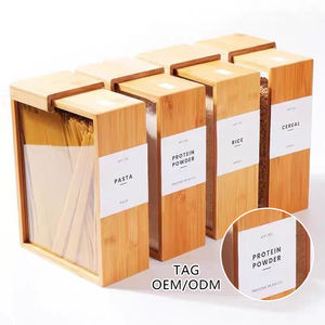 Simple <strong>Wooden</strong> Sliding Cover Moisture-Proof Space-Saving Kitchen <strong>Storage</strong> <strong>Box</strong> for Grains Cereals Coffee Beans &amp; Oatmeal - Product Image 4