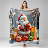 Couverture en polaire flanelle douce à motif pain d'épices de Noël, jeté de canapé festif, décoration d'intérieur hivernale, impression personnalisée, vente en gros