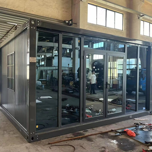 Tối ưu hóa 20ft 40ft <span class=keywords><strong>Container</strong></span> vận chuyển với casas prefabricadas MAISON conteneurs Hạt gỗ màu kính Rèm tường cho các cửa hàng - Product Image 1