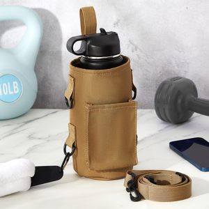 Porta Botella de Agua Magnético, Bolsa para Llevar Botella de Agua al Gimnasio con Bolsillo para Teléfono, Funda para Botella de Agua con Hebilla de Silicona para Toalla - Product Image 5