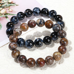 JD-Bracelets élastiques simples faits à la main en pierre naturelle pierre de <span class=keywords><strong>Peter</strong></span> Pietersite, perles rondes - Product Image 4