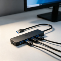 Hub d'extension USB 3.0 portable, synchronisation des données 5 Gbps, répartiteur USB multi-ports pour ordinateur de bureau, souris, clavier, connexion de clé USB