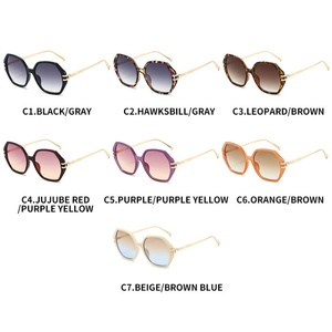 Occhiali <span class=keywords><strong>da</strong></span> Sole Designer Ultimo Modello 2026 di Tendenza per Esterni e Street Style, Protezione UV400, Montatura Completa, Lenti Sfumate Poligonali - Product Image 3