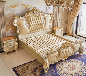 French Luxury <b>Queen</b>/King <b>Size</b> <b>Bed</b>, Classical European Carved Wood <b>Frame</b> <b>Bed</b> Bedroom Furniture Set - Product Image 5