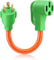 Cordon adaptateur pour générateur RV de 30 A à 50 A, prise mâle à verrouillage par torsion NEMA L5-30P vers NEMA 14-50R femelle, STW 10 AWG 1FT à usage intensif