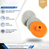 Haute Qualité 3 Pouces 4 Pouces 150 #   Tampons de polissage diamantés pour le façonnage des bords de pierre, outils de polissage industriels à filetage intégré M10 M14