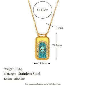 สร้อยคอจี้ไพ่ทาโรต์เคลือบทอง 14k 18k PVD บนฐานสแตนเลส 316L กันน้ำ ไม่หมอง ทันสมัย สำหรับผู้หญิง - Product Image 4