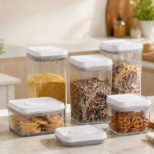 Conteneur de stockage alimentaire hermétique à ouverture rapide, sans BPA, organisateur de garde-manger scellé pour céréales, grains, riz, café en grains - Product Image 1